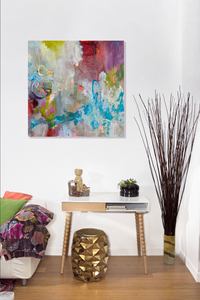 Marnie Joy Erickson Adventure Calls Abstract Bicycle Painting Home Office Golden Pineapple