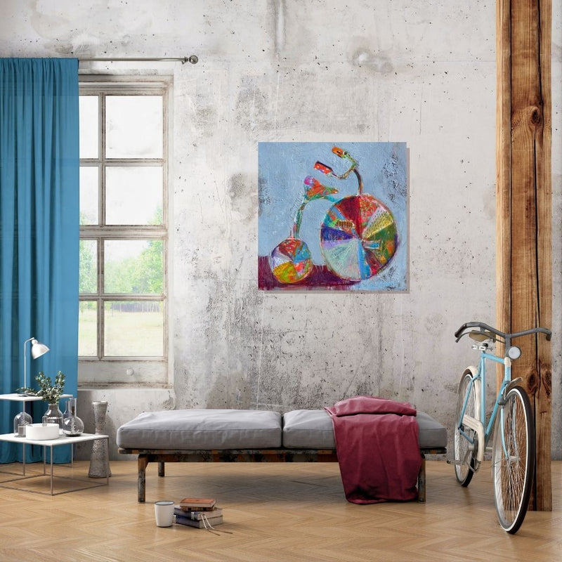 Marnie Joy Erickson Life Cycle Abstract Bike Painting Industrial Loft