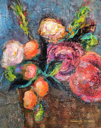 Highly textured expressionist floral