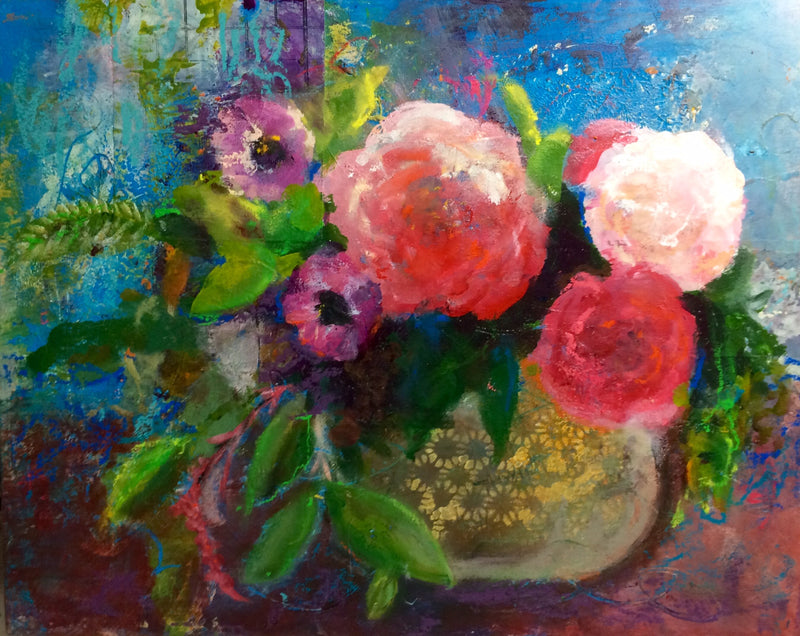 light within flower painting