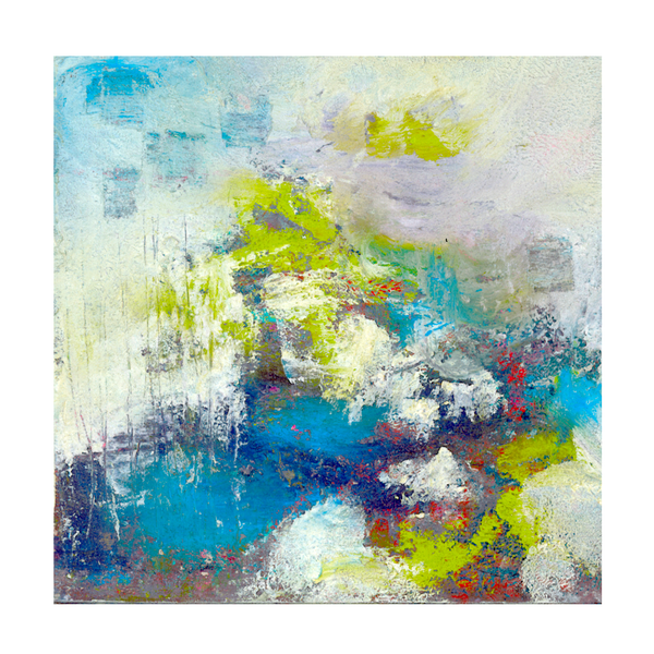 white green blue small afordable original abstract painting