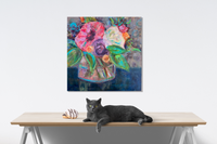 Marnie Joy Erickson Happy Is My Favourite Colour Modern Floral Cat Donuts