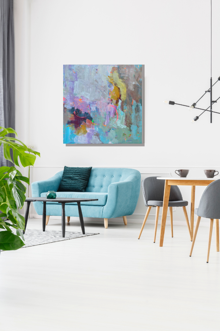 Marnie Joy Erickson Into Joy Blue Loveseat Modern 