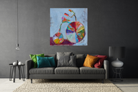 Marnie Joy Erickson Life Cycle Abstract Bike Painting Whimsical Moody Juxtiposition