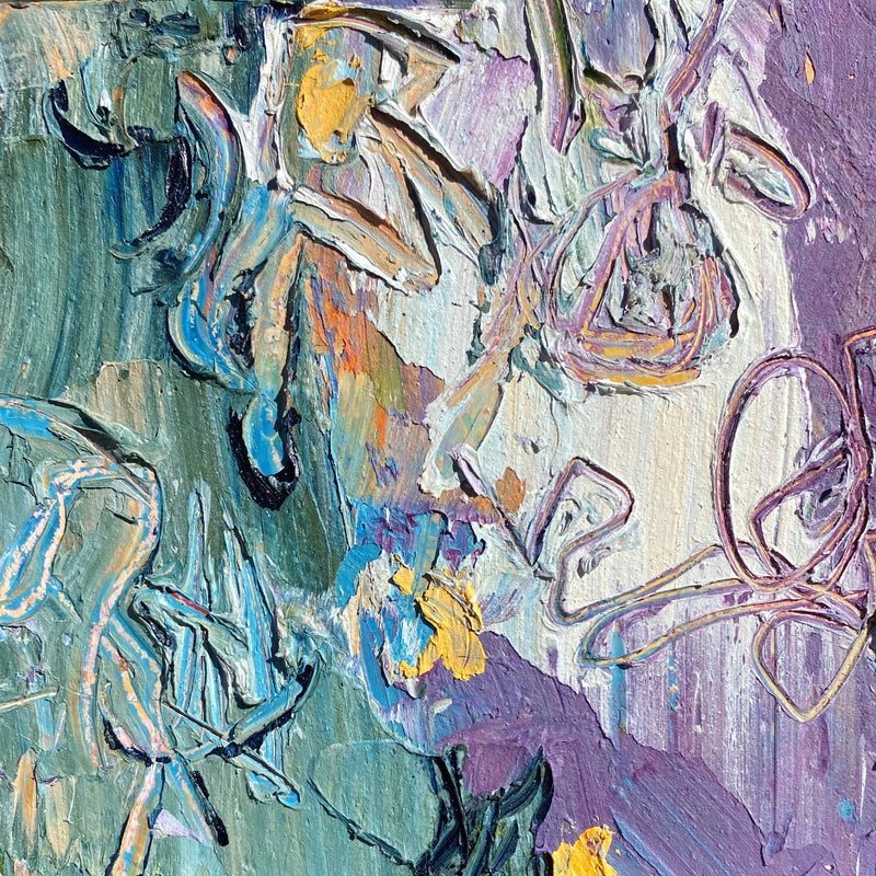 Marnie Joy Erickson Not All Who Wander Are Lost Oil Cold Wax Mini Painting