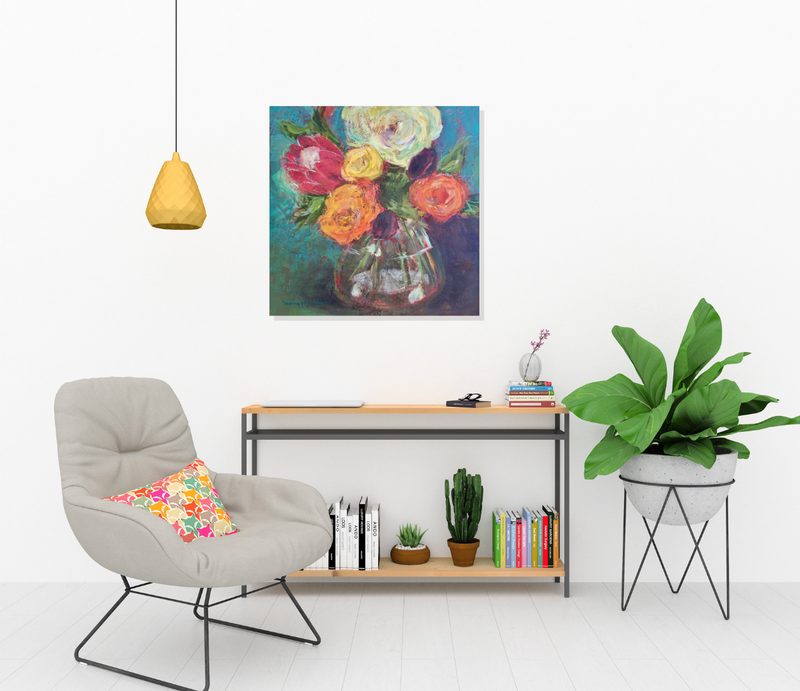 Marnie Joy Erickson Relentlessly Kind Modern Floral Painting Reading Room