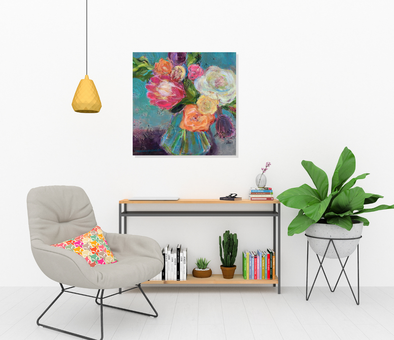 Marnie Joy Erickson Chosen Modern Floral Painting In Situ