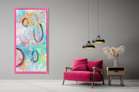 Pink Living Room Bike Painting Marnie Joy Erickson