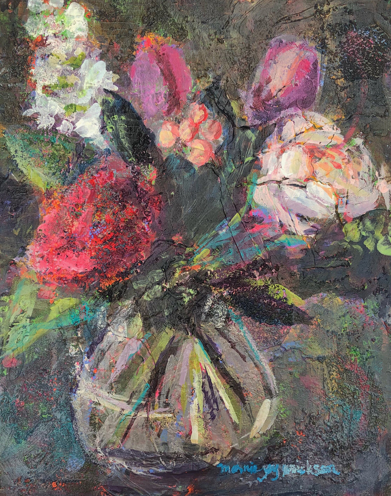 Expressionist floral painting She Had No Regrets